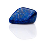 Beautiful blue lapis lazuli gem stone isolated text